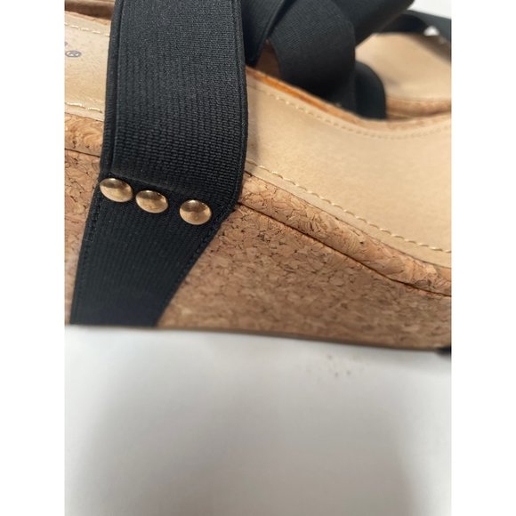 Justfab women's sandals wedge heel black size 11 - Picture 4 of 8